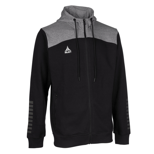 Толстовка SELECT Oxford zip hoodie Black- Grey